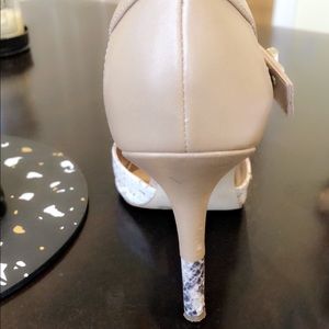 BCBG snakeskin Mules